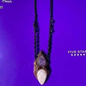 amethyst, rose quartz necklace